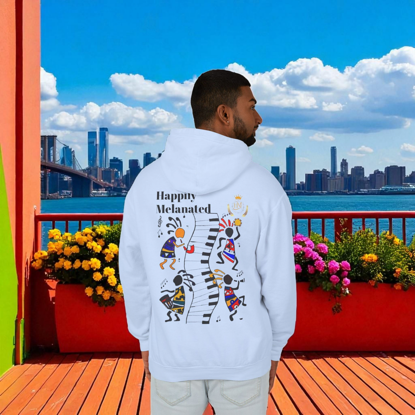 Handcrafted Afro Music Graphic Hoodie - Unisex Lightweight Hooded Sweatshirt, Hipster Hoodie