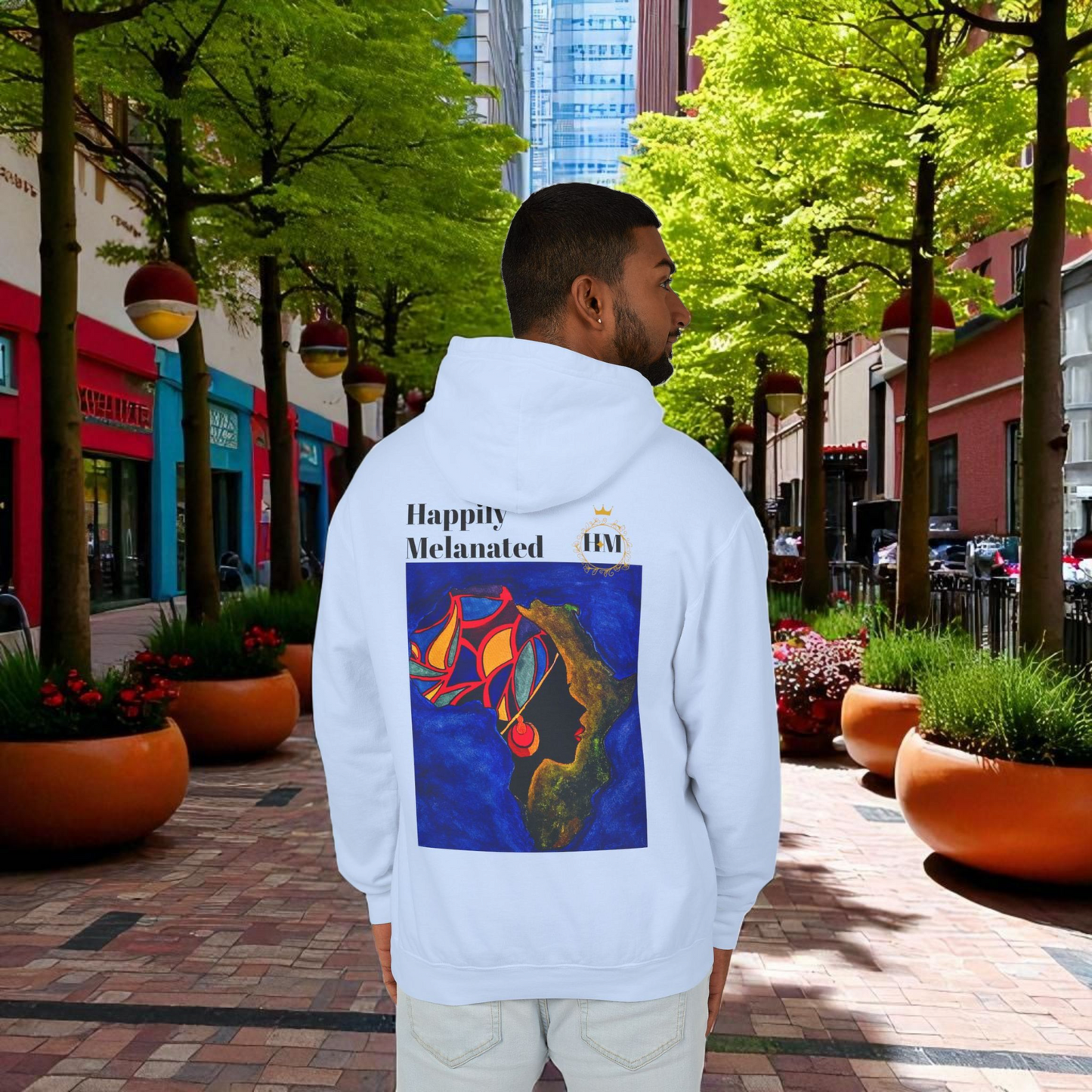 African Continent Art Graphic Unisex Hoodie, Lightweight Sweatshirt