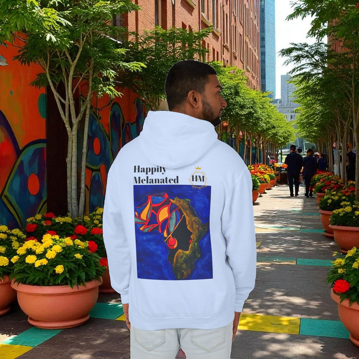 African Continent Art Graphic Unisex Hoodie, Lightweight Sweatshirt