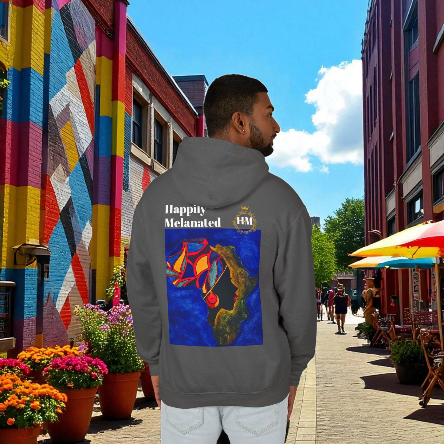 African Continent Art Graphic Unisex Hoodie, Lightweight Sweatshirt