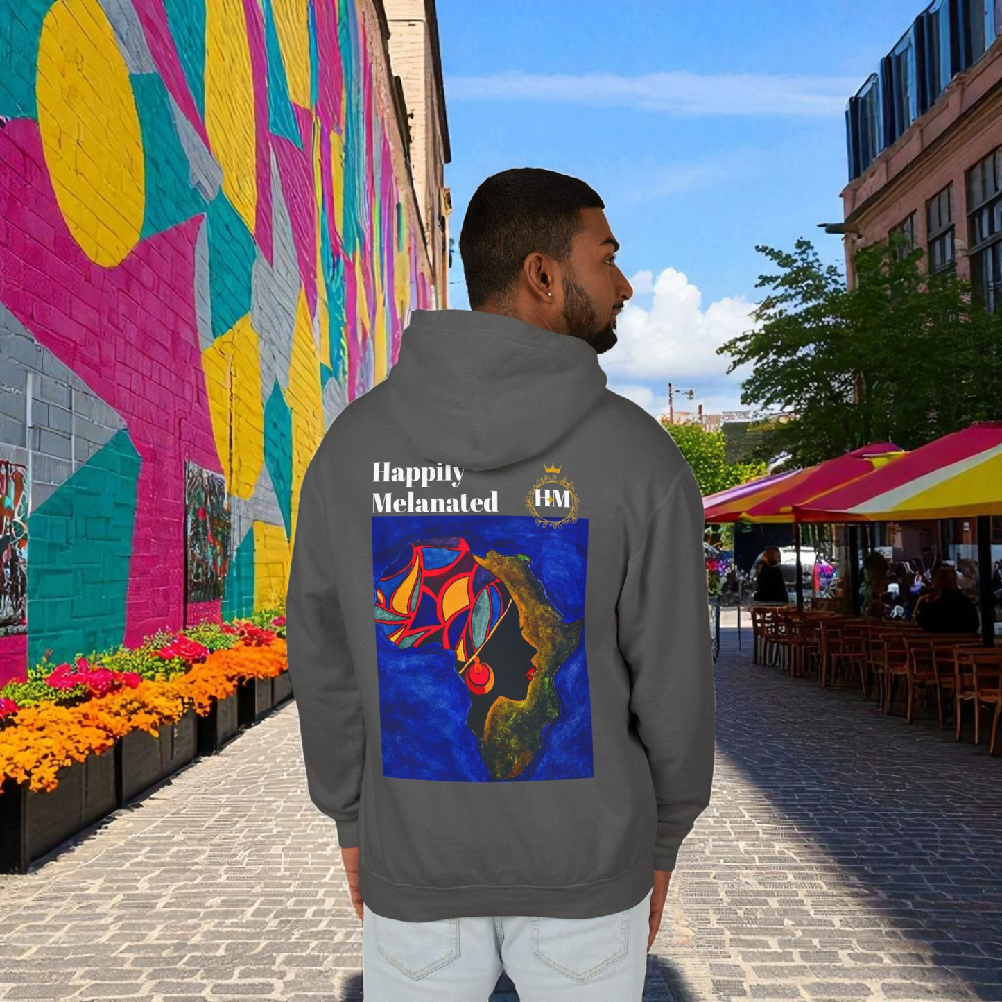 African Continent Art Graphic Unisex Hoodie, Lightweight Sweatshirt