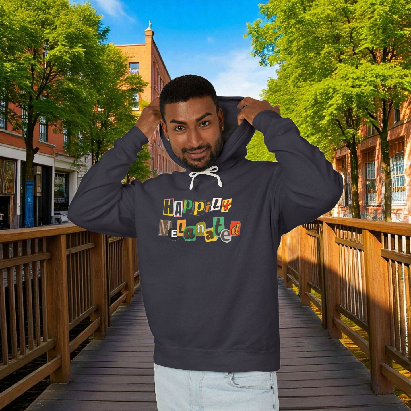 African Continent Art Graphic Unisex Hoodie, Lightweight Sweatshirt