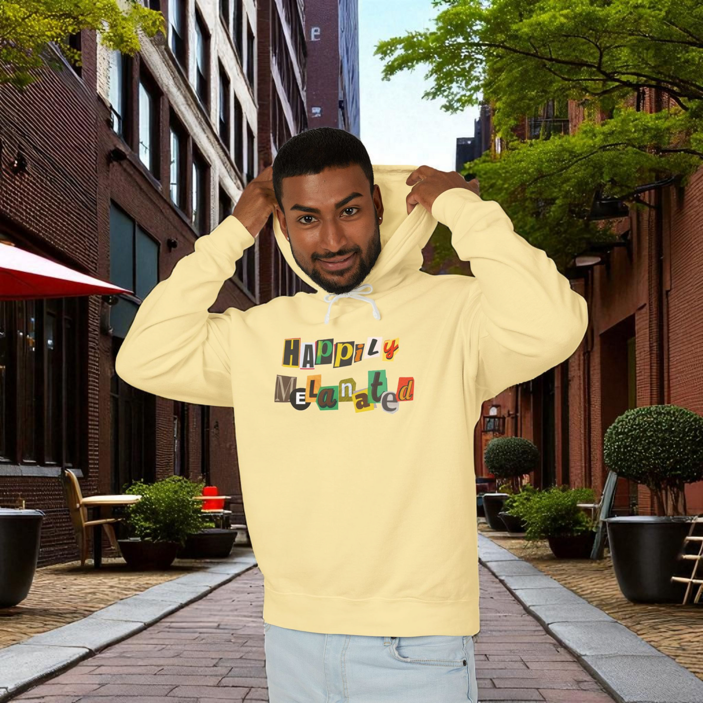 Afrocentric Jazz Music Lightweight Hooded Sweatshirt, Piano Art Graphic, Music Lover Gift