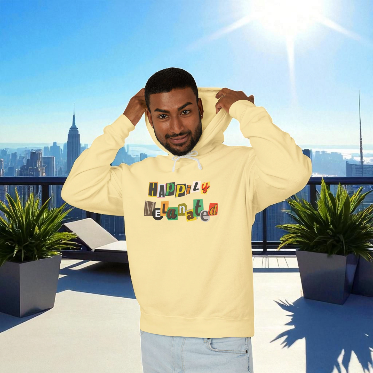 African Continent Art Graphic Unisex Hoodie, Lightweight Sweatshirt