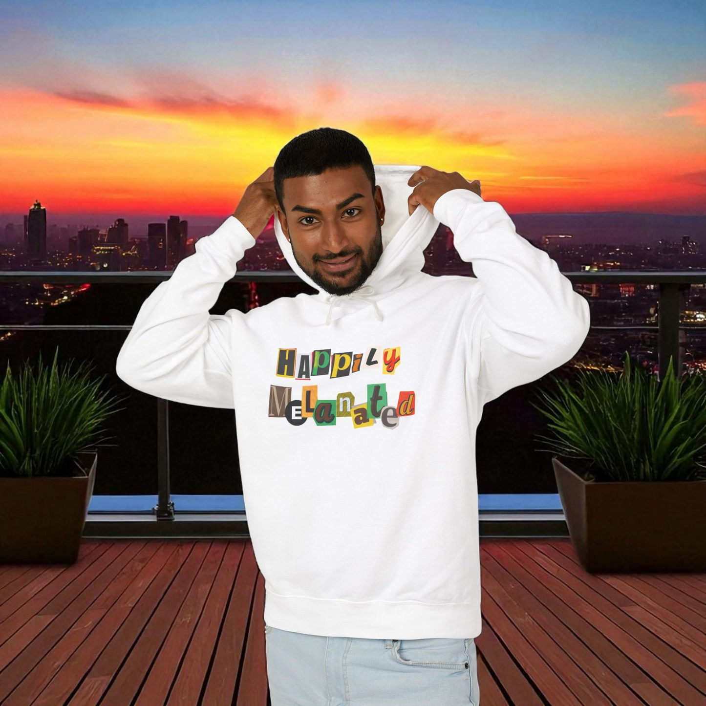 Handcrafted Afro Music Graphic Hoodie - Unisex Lightweight Hooded Sweatshirt, Hipster Hoodie