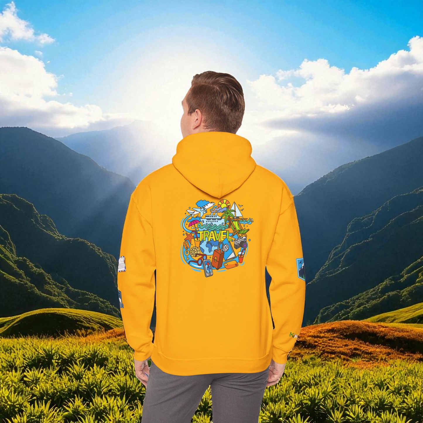 Vacation Theme Graphic Unisex Hoodie, Travel Enthusiast Sweatshirt