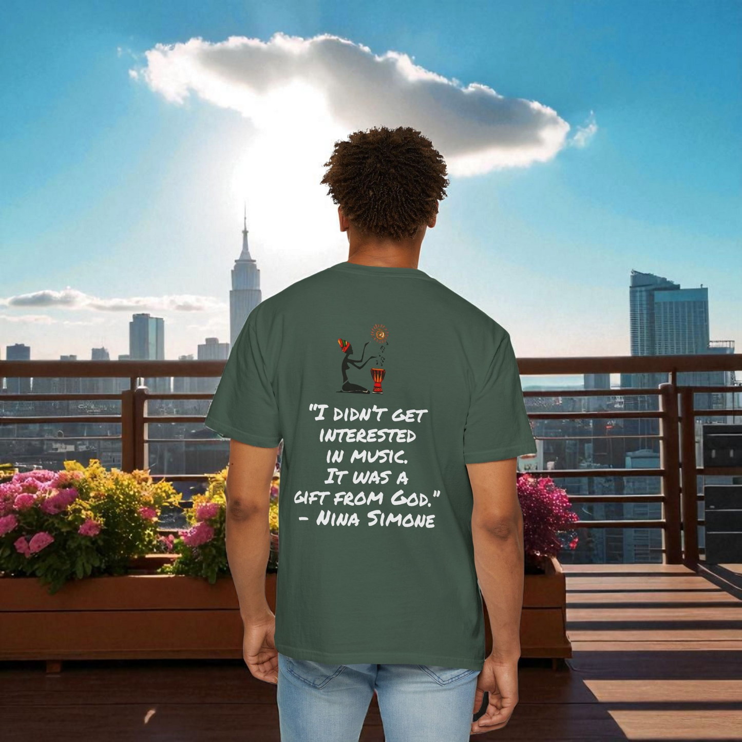 Afro Jazz Singer Graphic T-Shirt, Black History Music Tee, Unisex Garment-Dyed Shirt