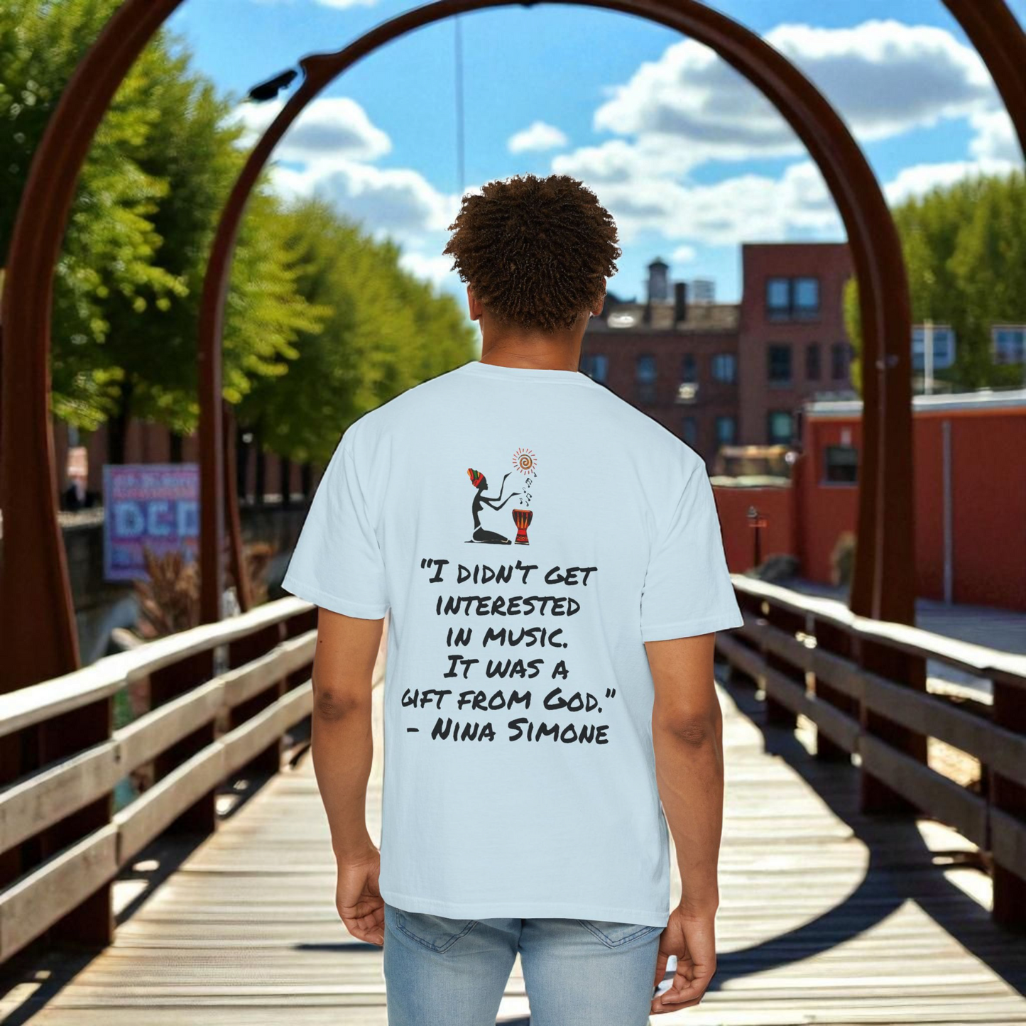 Afro Jazz Singer Graphic T-Shirt, Black History Music Tee, Unisex Garment-Dyed Shirt