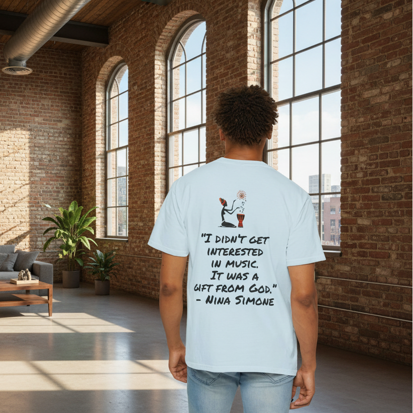 Afro Jazz Singer Graphic T-Shirt, Black History Music Tee, Unisex Garment-Dyed Shirt