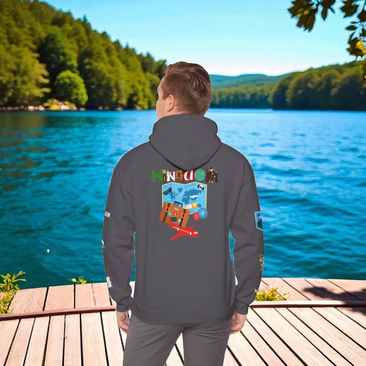 Vacation Theme Graphic Unisex Hoodie, Travel Enthusiast Sweatshirt, Wanderlust Hooded Pullover