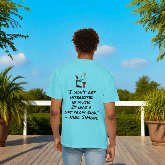 Afro Jazz Singer Graphic T-Shirt, Black History Music Tee, Unisex Garment-Dyed Shirt