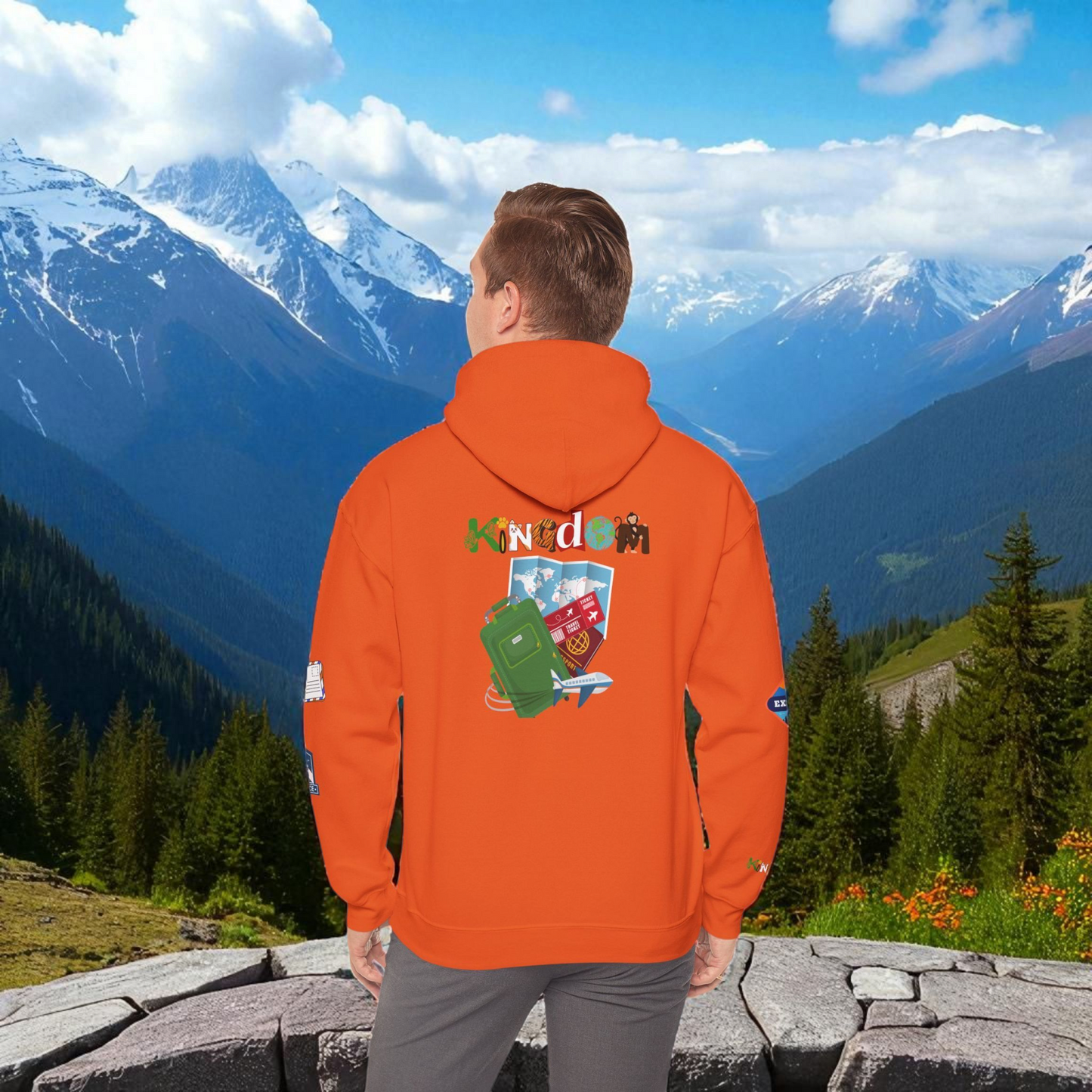 Travel Badge Graphic Hoodie, Wanderlust Sweatshirt, Adventure Lover Jumper