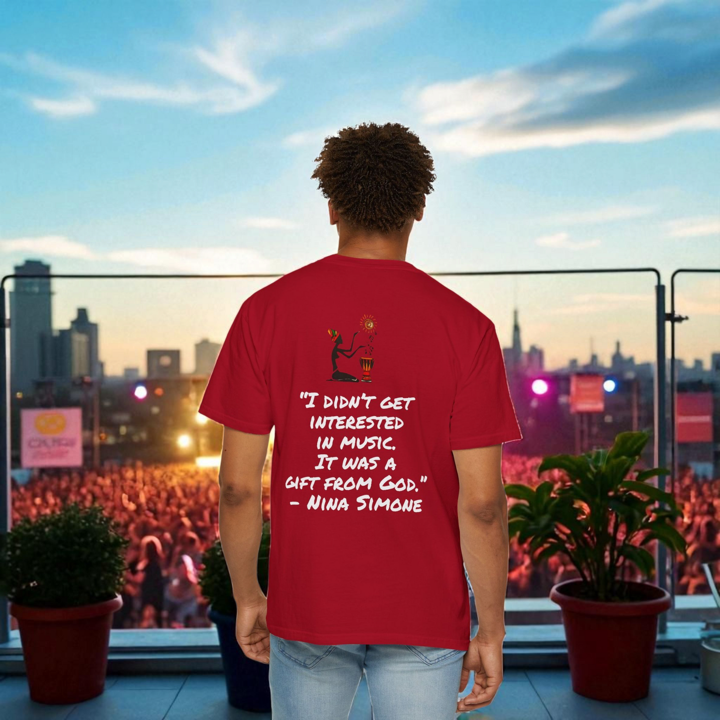Afro Jazz Singer Graphic T-Shirt, Black History Music Tee, Unisex Garment-Dyed Shirt