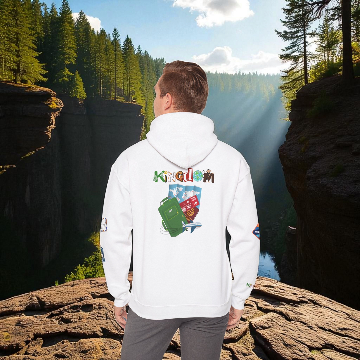 Travel Badge Graphic Hoodie, Wanderlust Sweatshirt, Adventure Lover Jumper