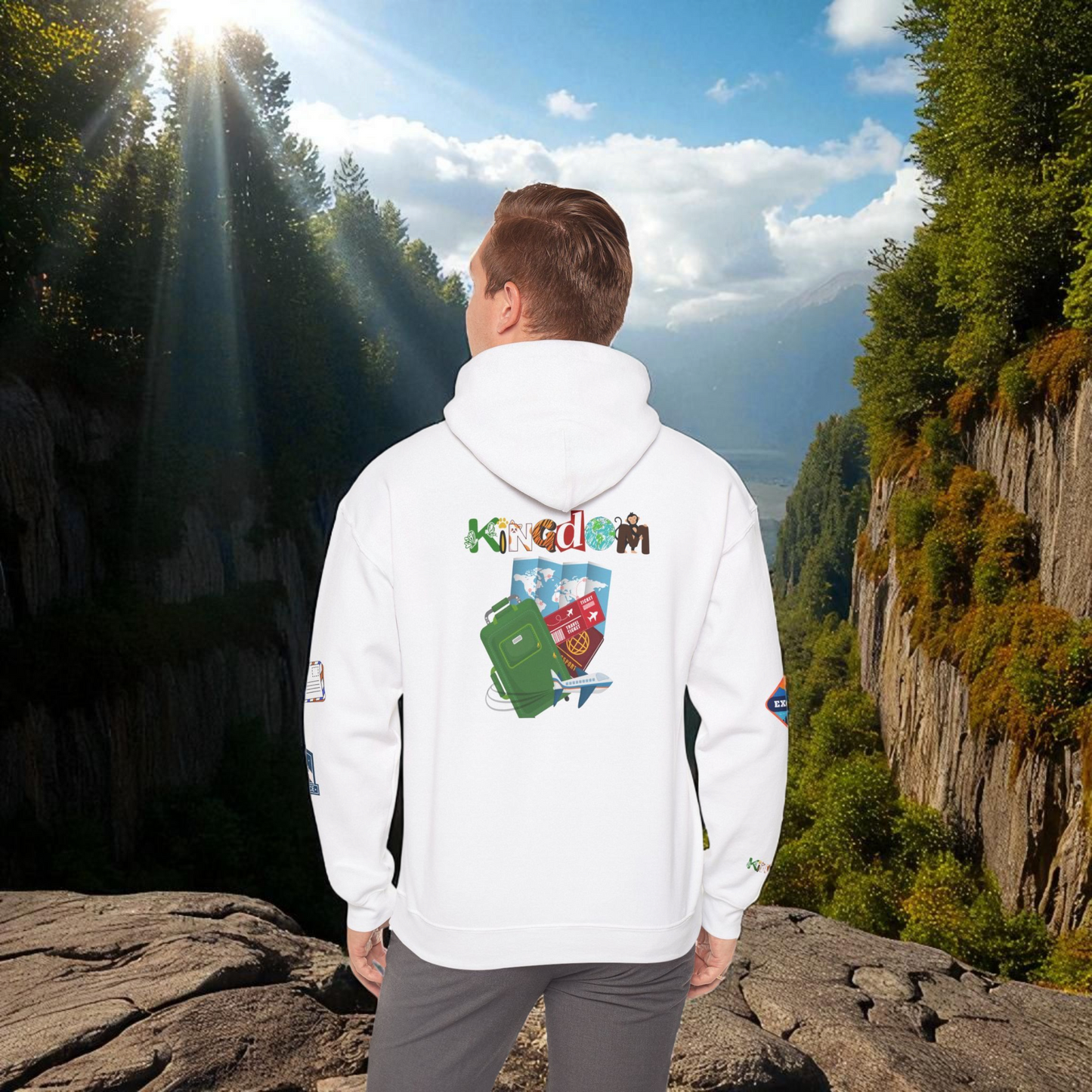 Travel Badge Graphic Hoodie, Wanderlust Sweatshirt, Adventure Lover Jumper