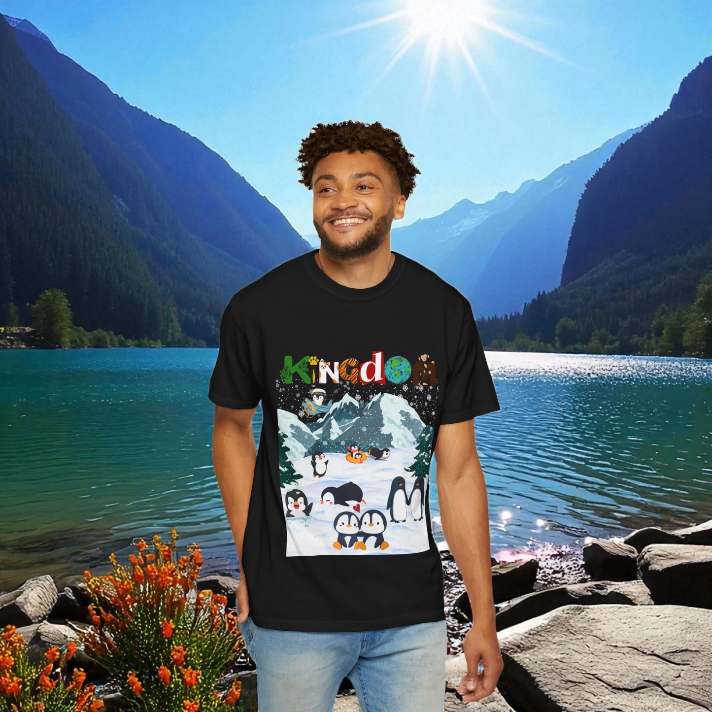 Arctic Life Penguin Graphic Unisex T-Shirt, Nature Theme, Wildlife Tee Shirt, Animal Lover Tee