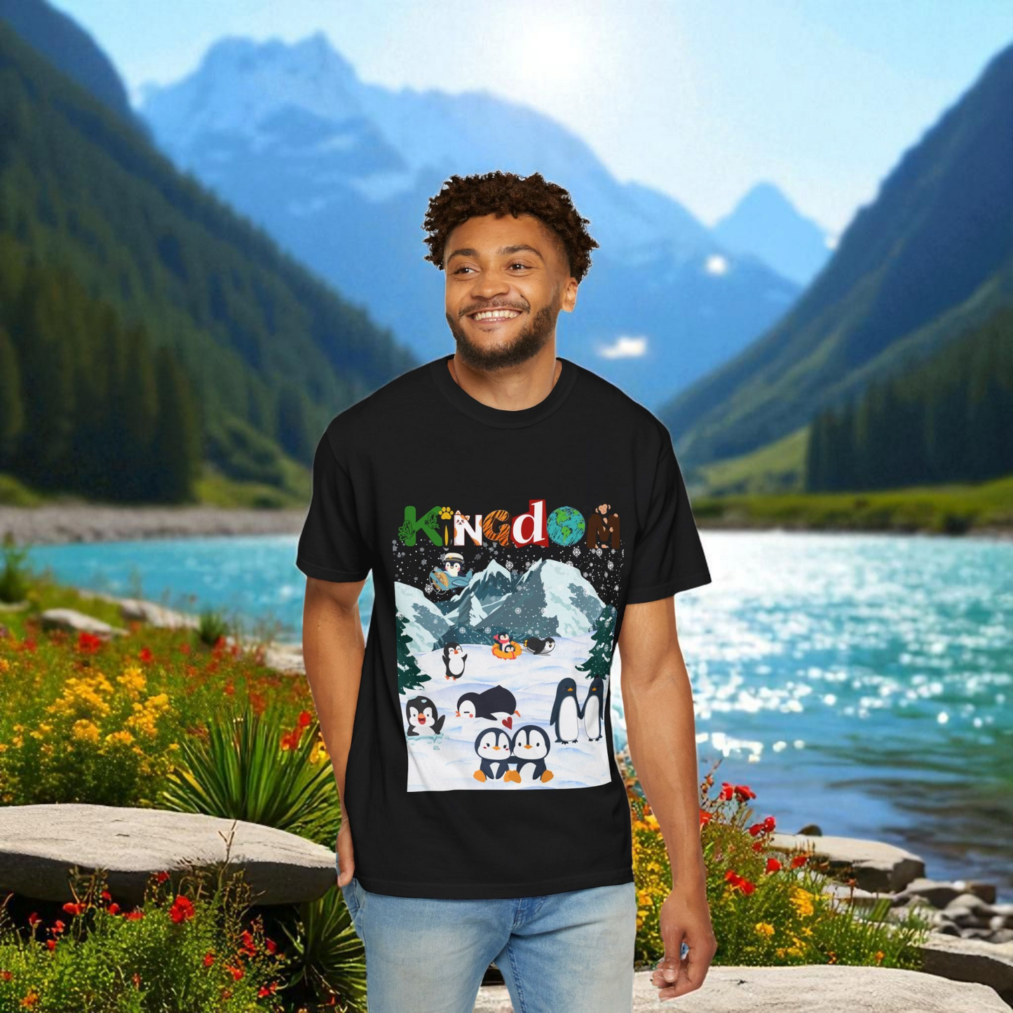 Arctic Life Penguin Graphic Unisex T-Shirt, Nature Theme, Wildlife Tee Shirt, Animal Lover Tee
