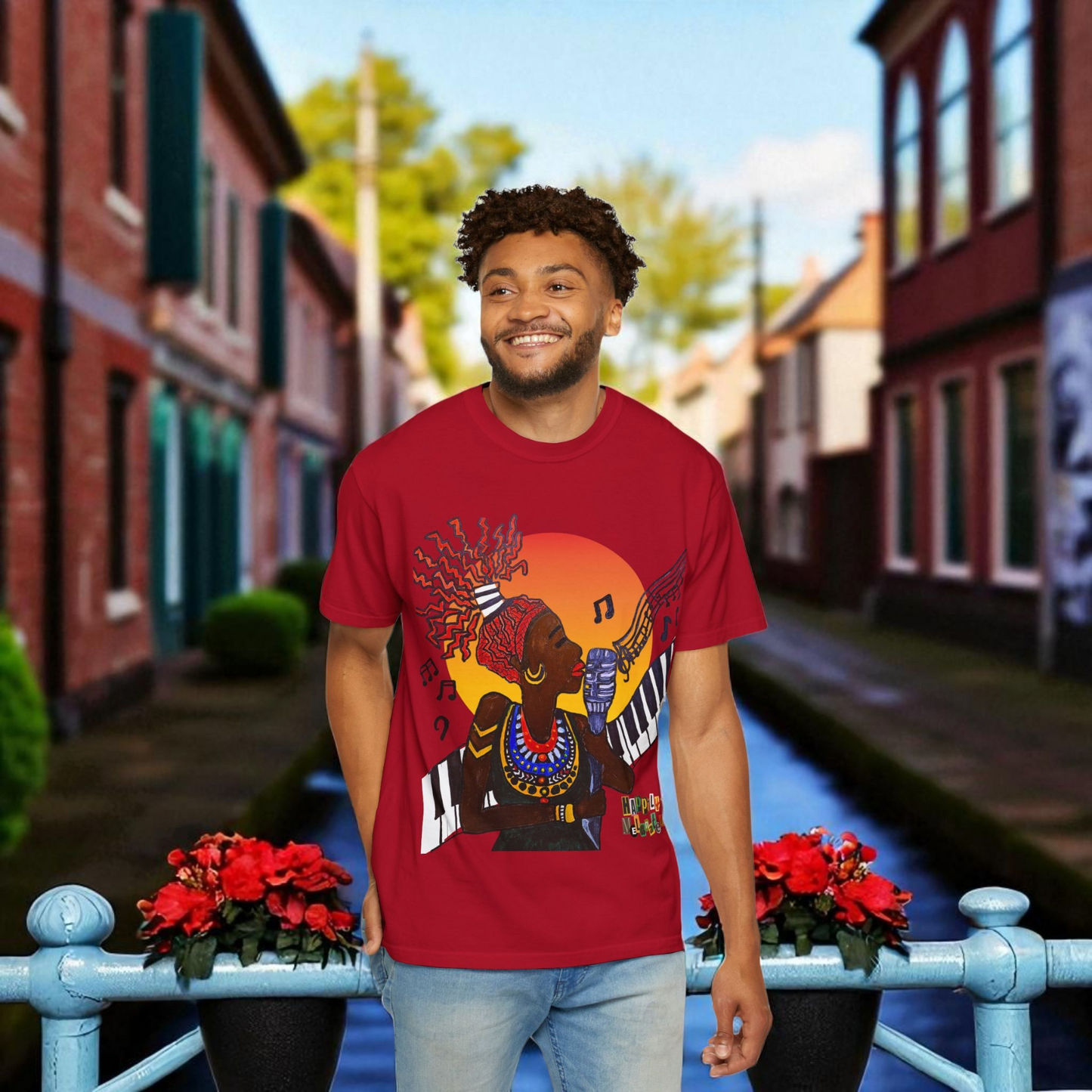 Afro Music Graphic Tee, Piano Art, Jazz Singer Shirt, Black History Unisex Tee, Music Lover Gift