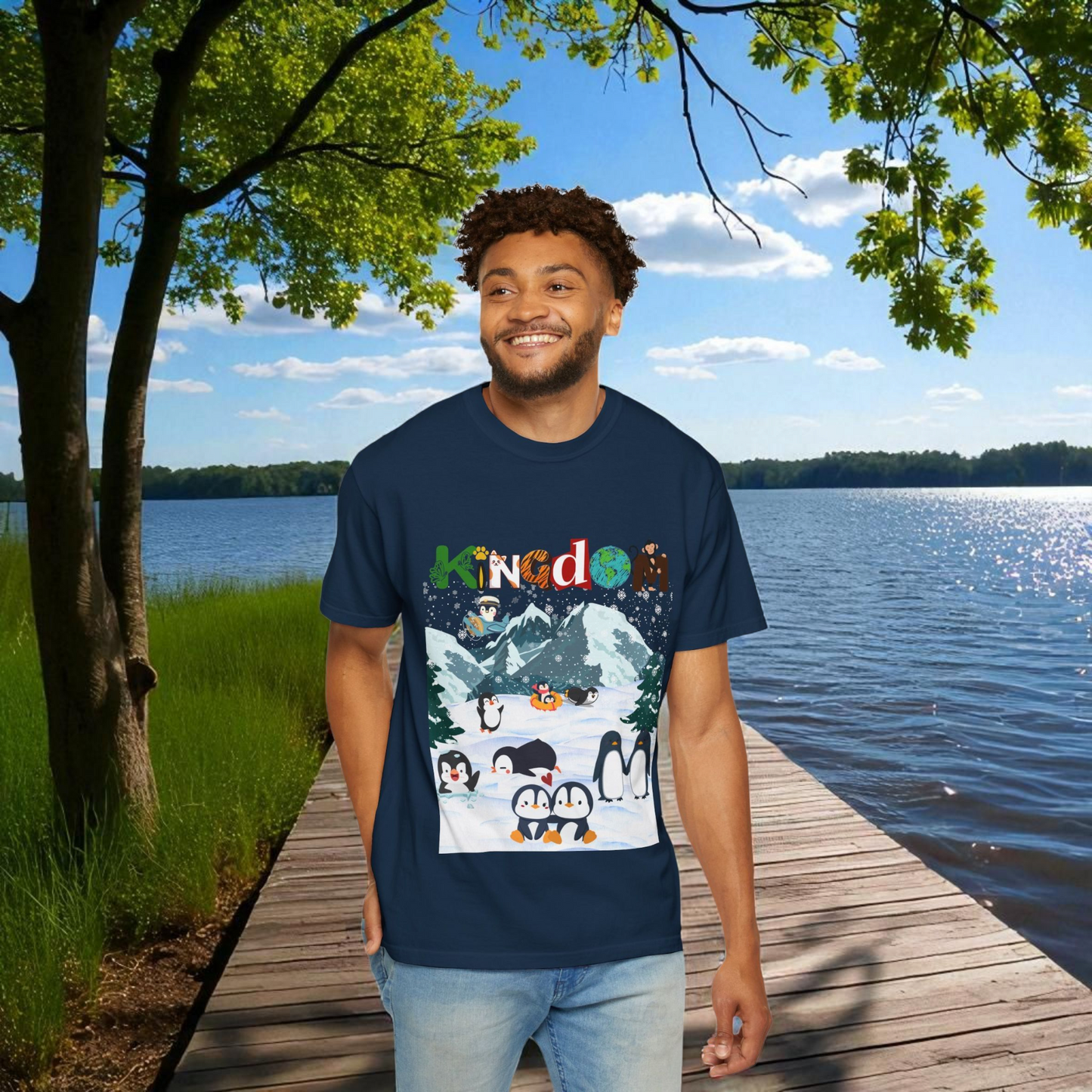 Arctic Life Penguin Graphic Unisex T-Shirt, Nature Theme, Wildlife Tee Shirt, Animal Lover Tee