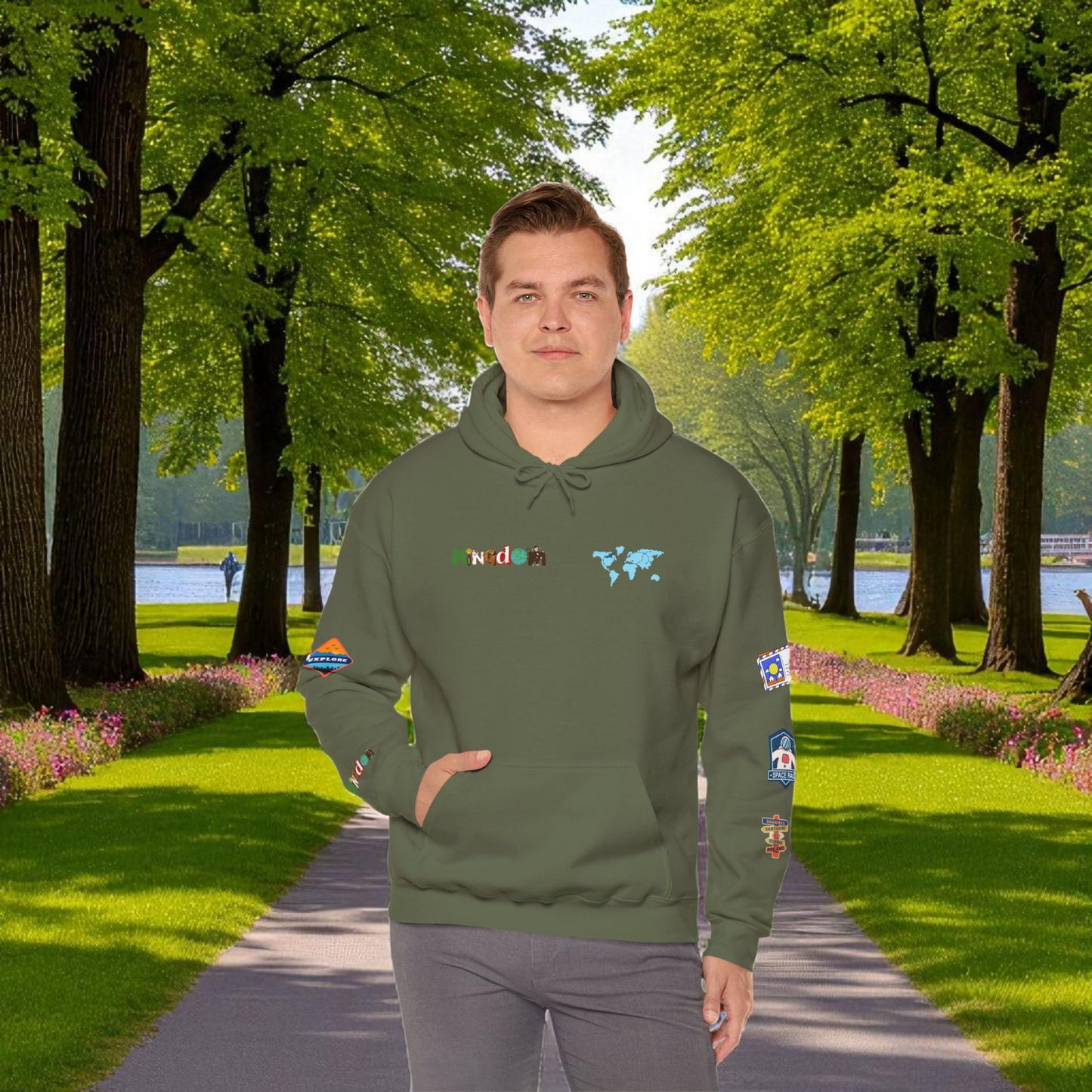 Travel Badge Graphic Hoodie, Wanderlust Sweatshirt, Adventure Lover Jumper