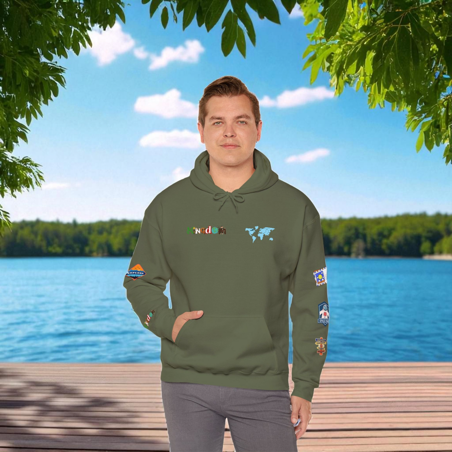 Travel Badge Graphic Hoodie, Wanderlust Sweatshirt, Adventure Lover Jumper