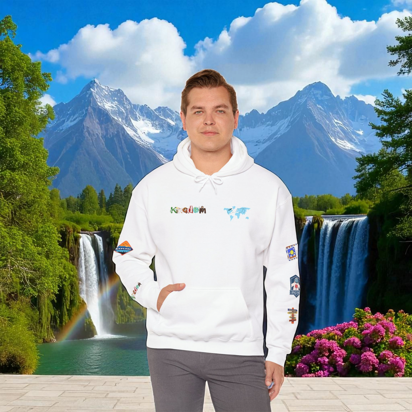 Travel Badge Graphic Hoodie, Wanderlust Sweatshirt, Adventure Lover Jumper
