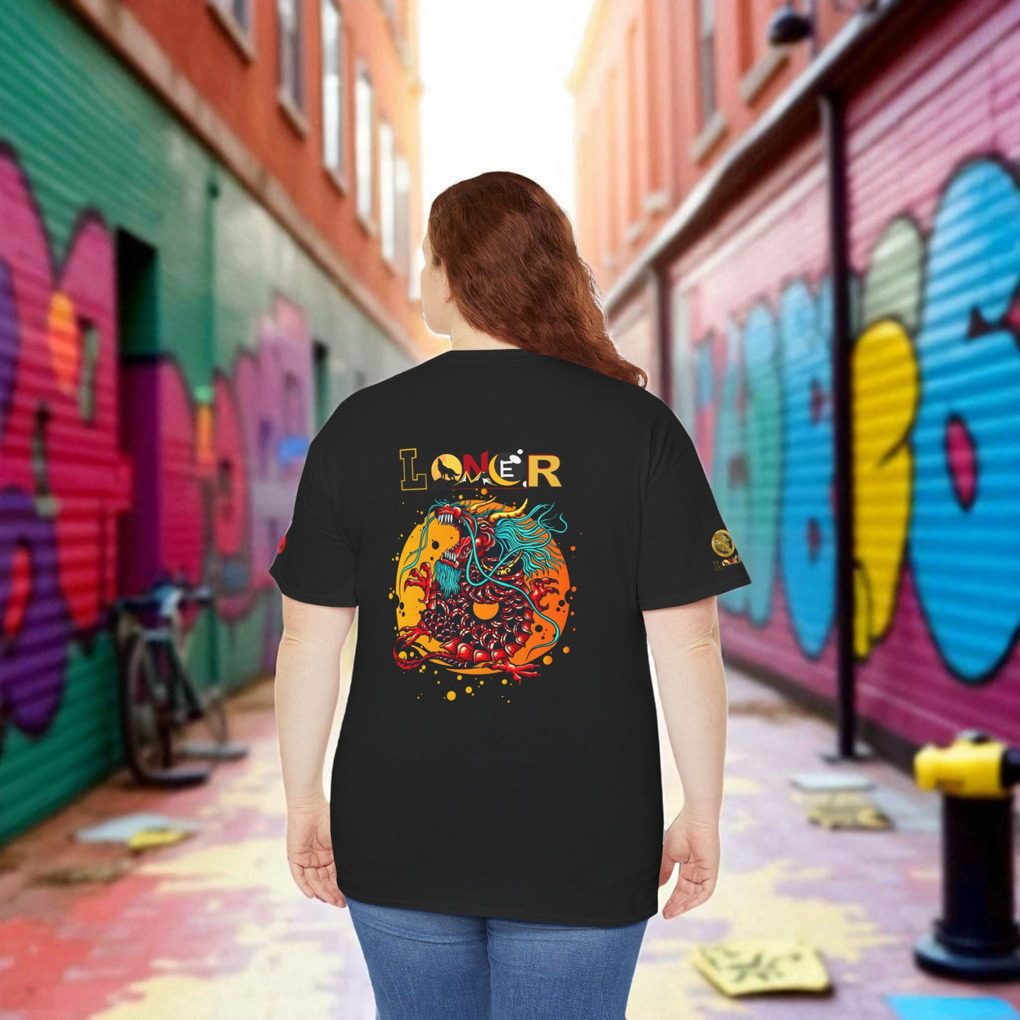 Dragon Graphic Tee, Loner Themed Unisex Shirt, Dragon Art T-Shirt, Mythical Creature Top