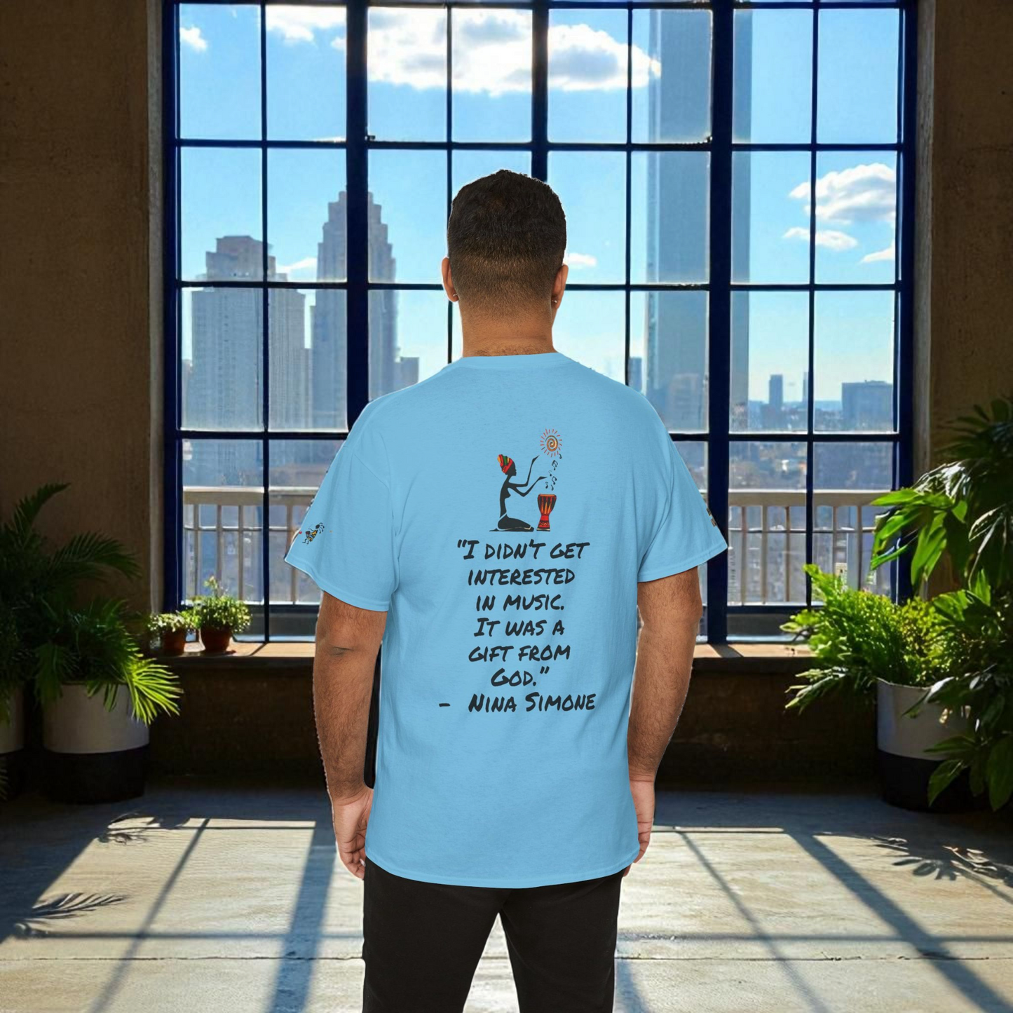 Afro Music Unisex Graphic Tee, Piano Art, Jazz Singer Shirt, Music Lover Gift