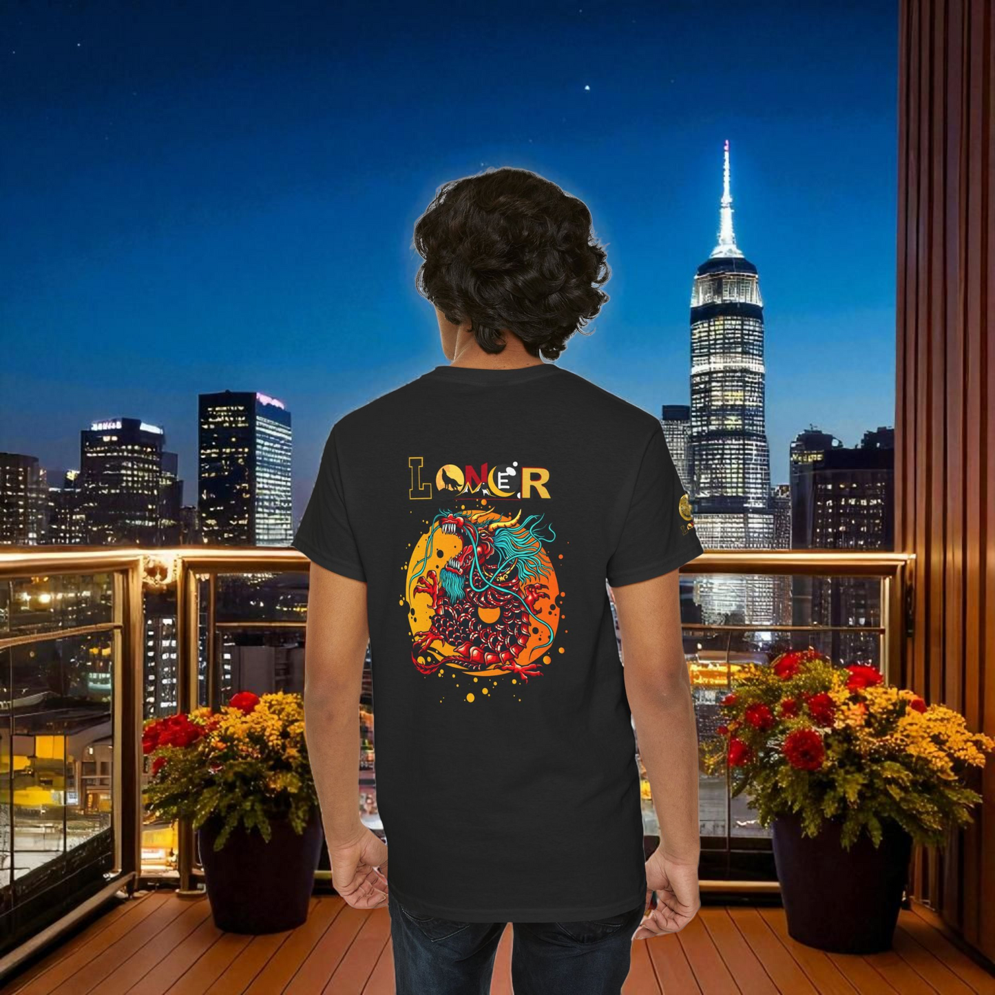 Dragon Graphic Tee, Loner Themed Unisex Shirt, Dragon Art T-Shirt, Mythical Creature Top
