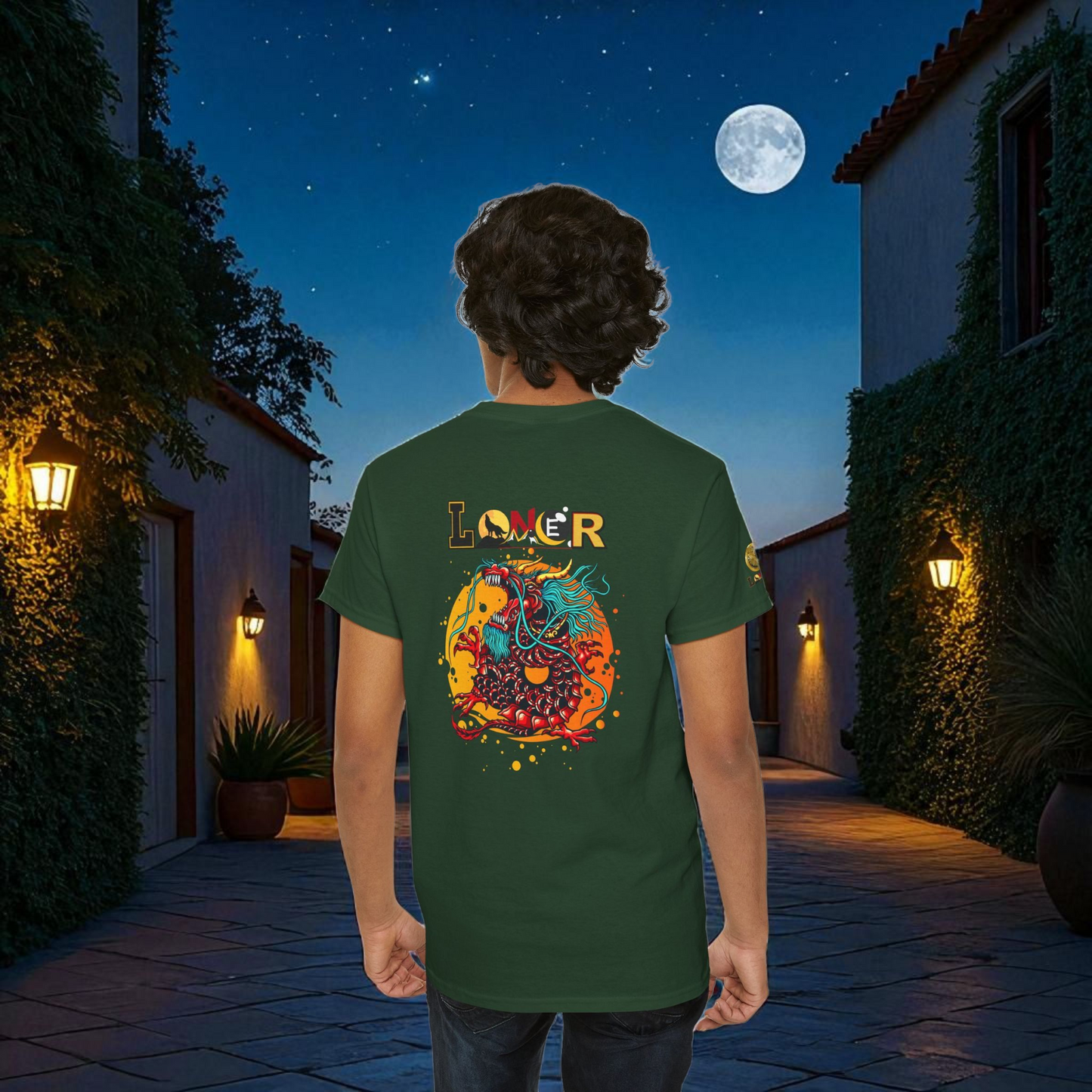 Dragon Graphic Tee, Loner Themed Unisex Shirt, Dragon Art T-Shirt, Mythical Creature Top