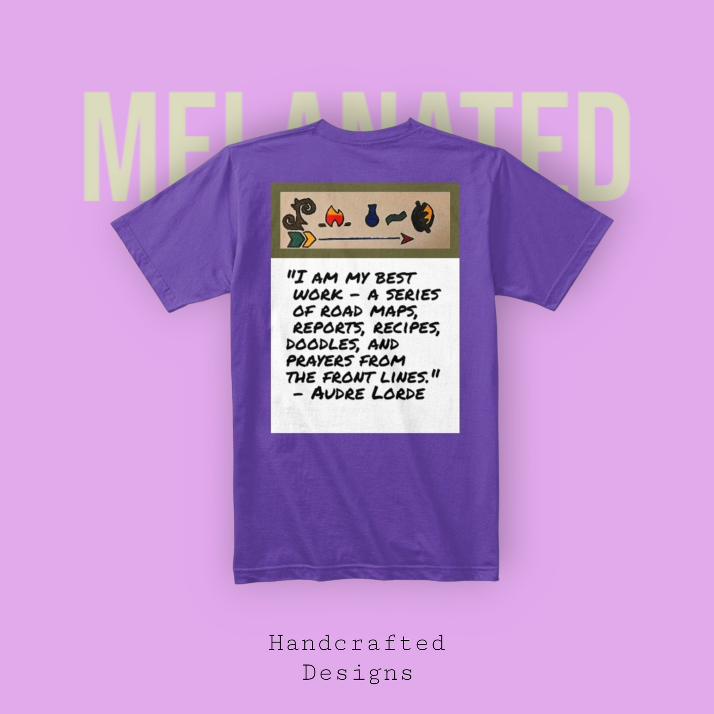 Bold Ethnic T-shirt, Hand-drawn Tribal Family Doodle with Motivational Quote