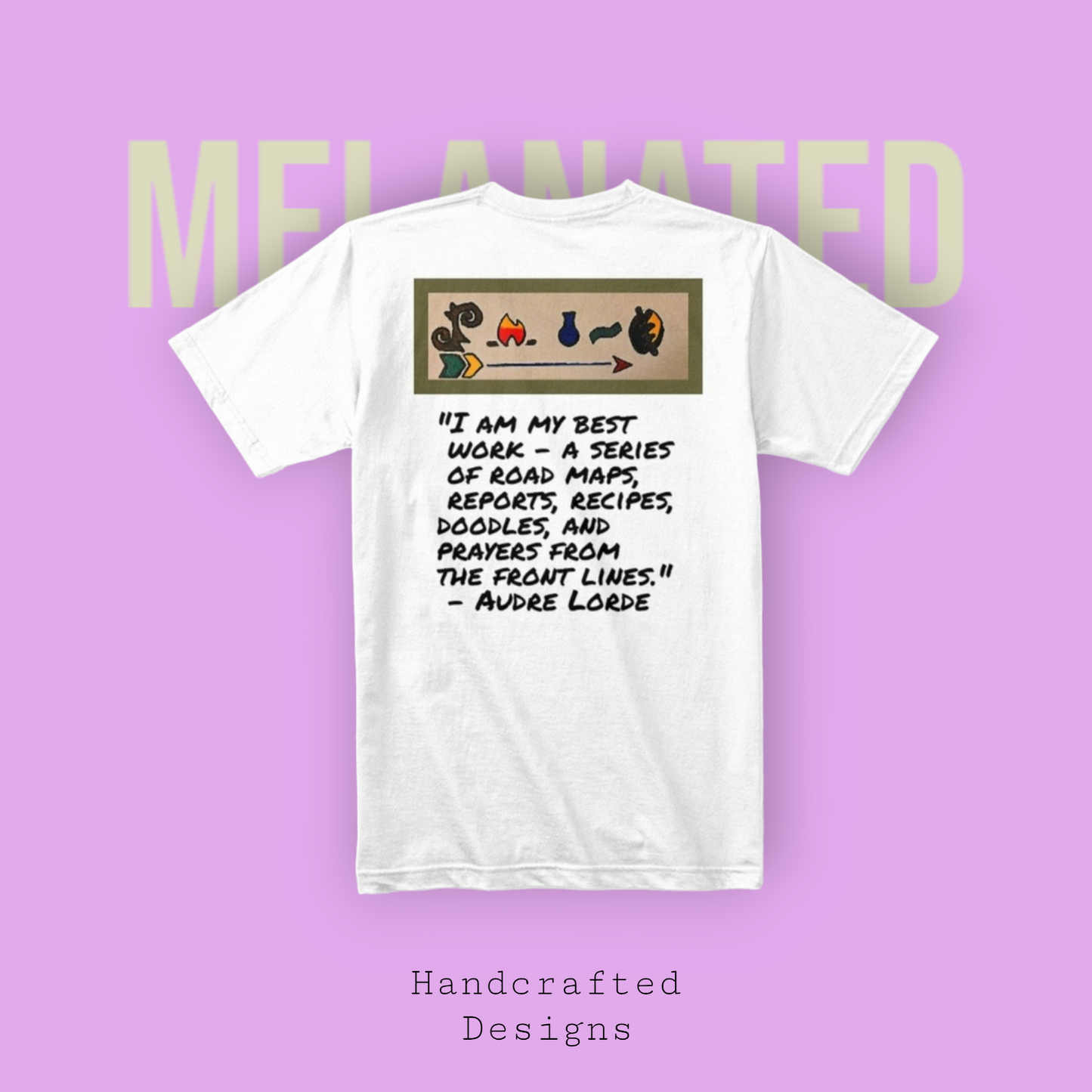 Bold Ethnic T-shirt, Hand-drawn Tribal Family Doodle with Motivational Quote