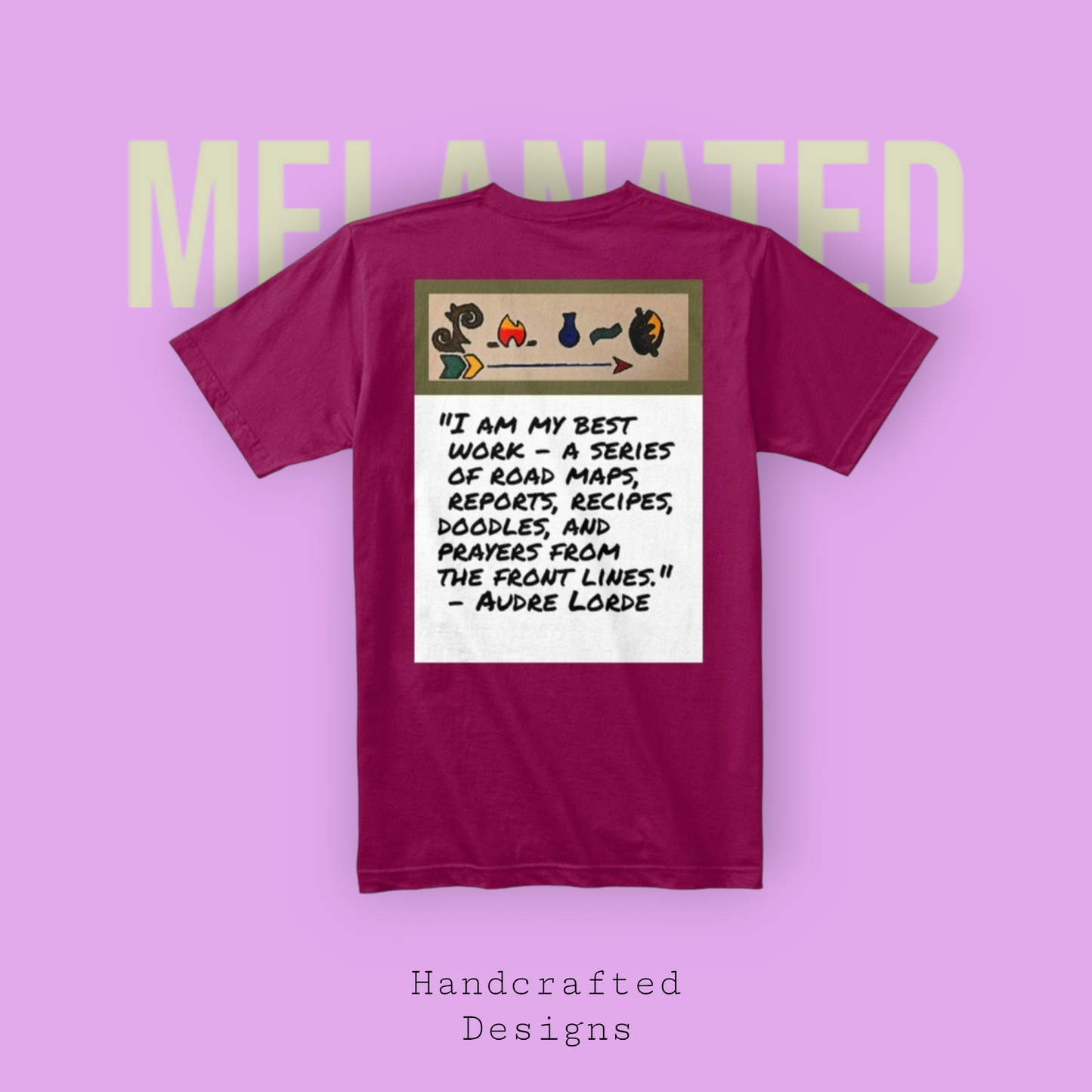 Bold Ethnic T-shirt, Hand-drawn Tribal Family Doodle with Motivational Quote
