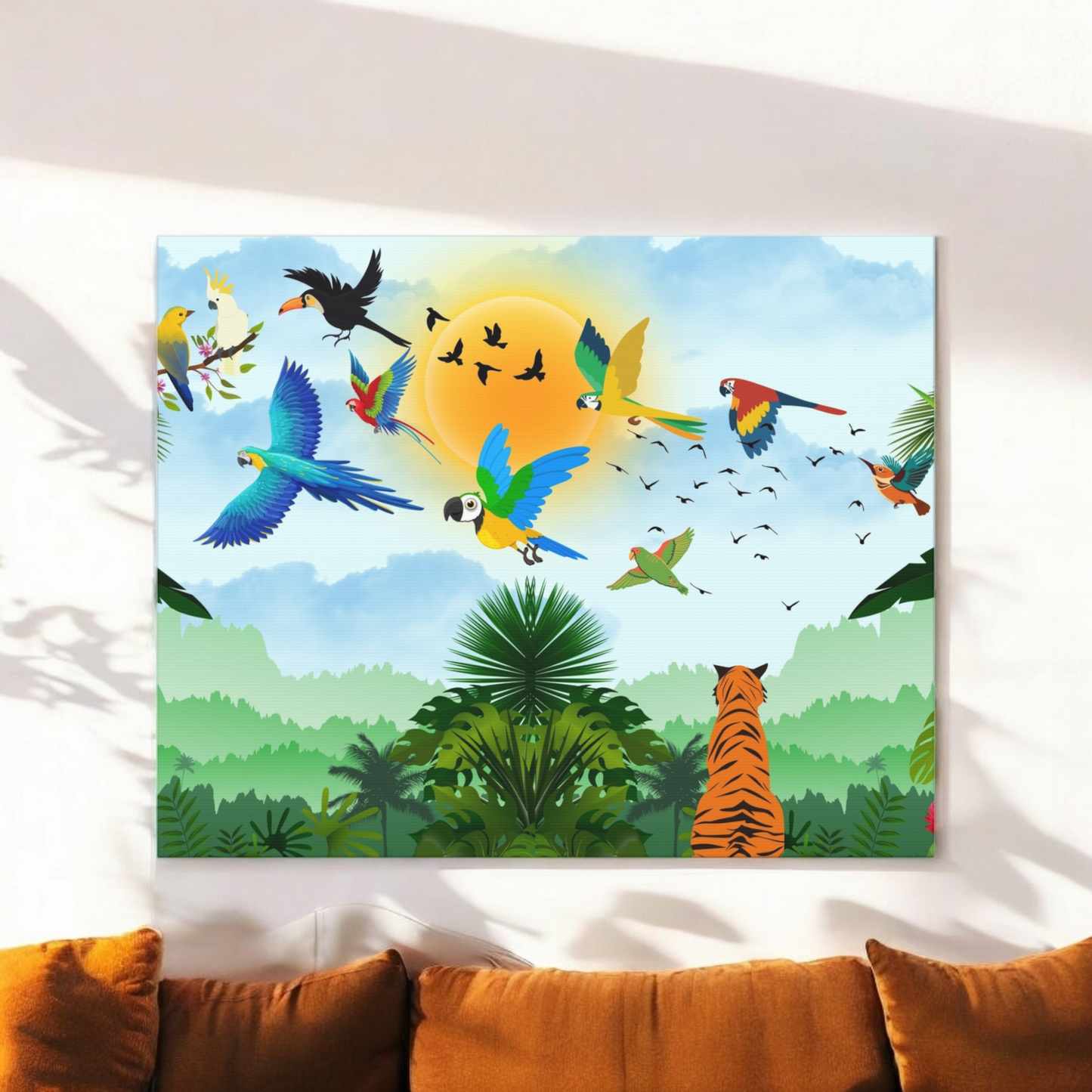 Tropical Bird Canvas, Rainforest, Wild Life Wall Art, Home Decor, Gallery Wrap