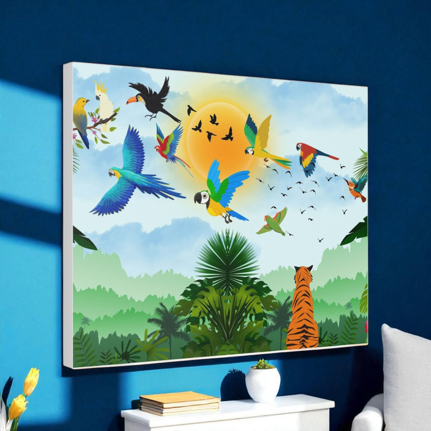 Tropical Bird Canvas, Rainforest, Wild Life Wall Art, Home Decor, Gallery Wrap
