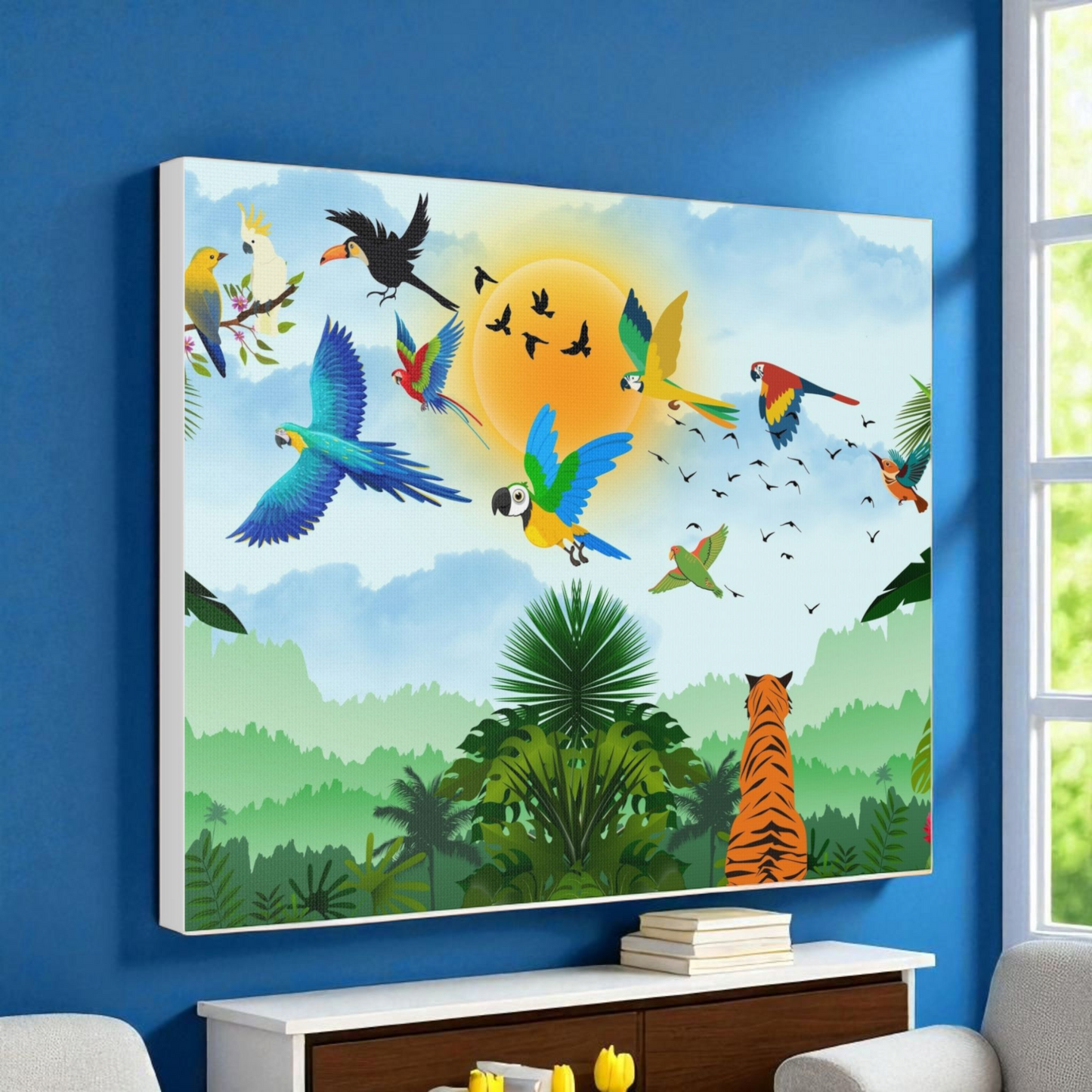 Tropical Bird Canvas, Rainforest, Wild Life Wall Art, Home Decor, Gallery Wrap