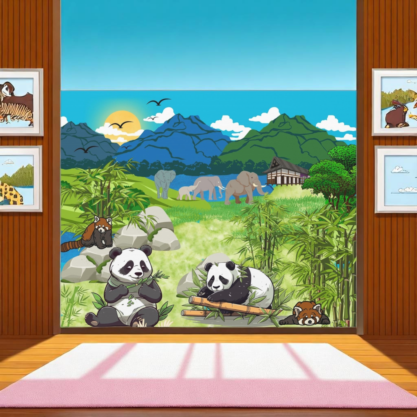 Panda Wall Art Canvas, Gallery Wraps, Panda Canvas Print, Home Decor