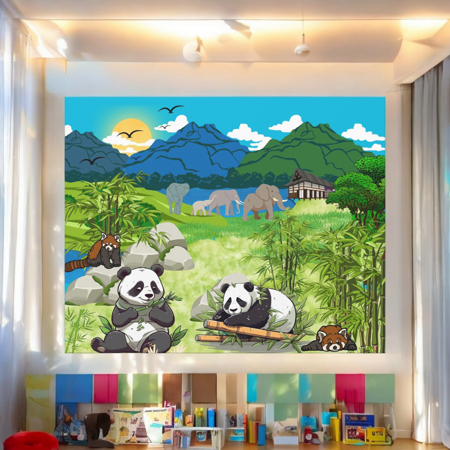 Panda Wall Art Canvas, Gallery Wraps, Panda Canvas Print, Home Decor