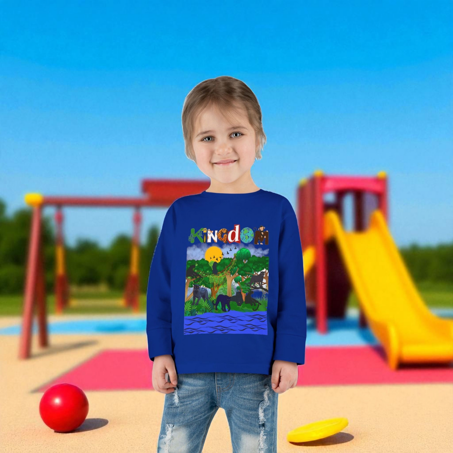 Panther Themed Toddler Tee, Wildlife Graphic Long Sleeve Shirt, Jungle Cat Children's Top