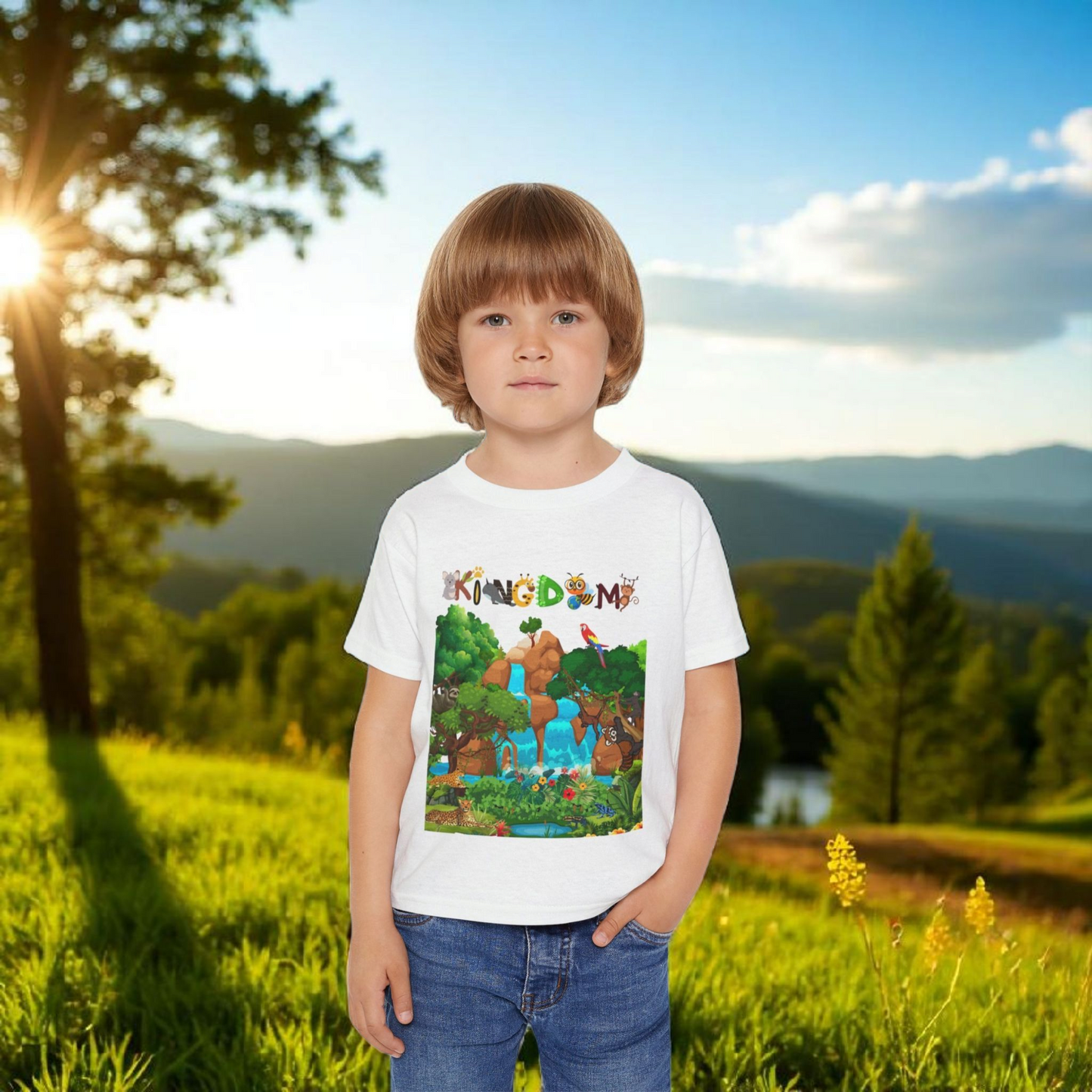 Toddler T-shirt, Jungle Animals Theme, Graphic Nature Tee, Kids Safari Shirt