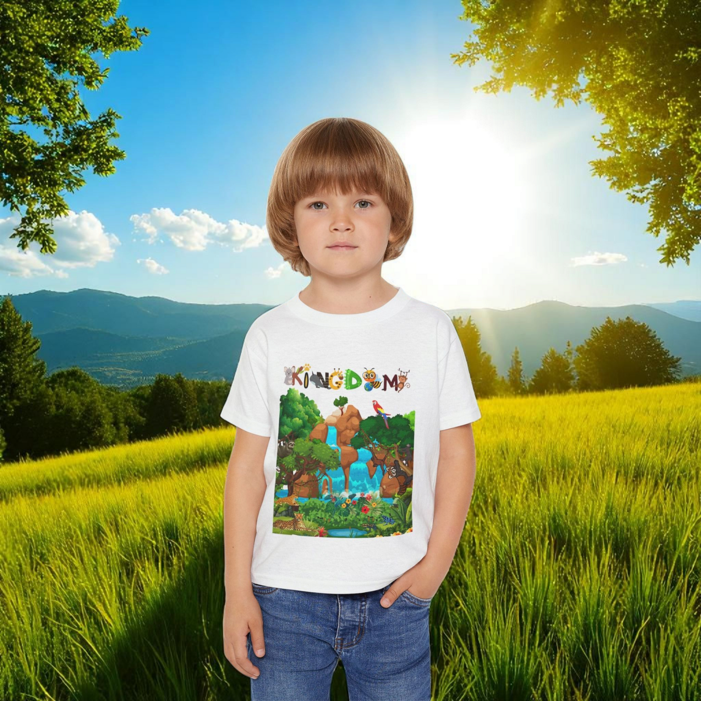 Animal Jungle Heavy Cotton™ Toddler T-shirt - Cute Safari Kids Shirt, Wildlife Graphic Tee