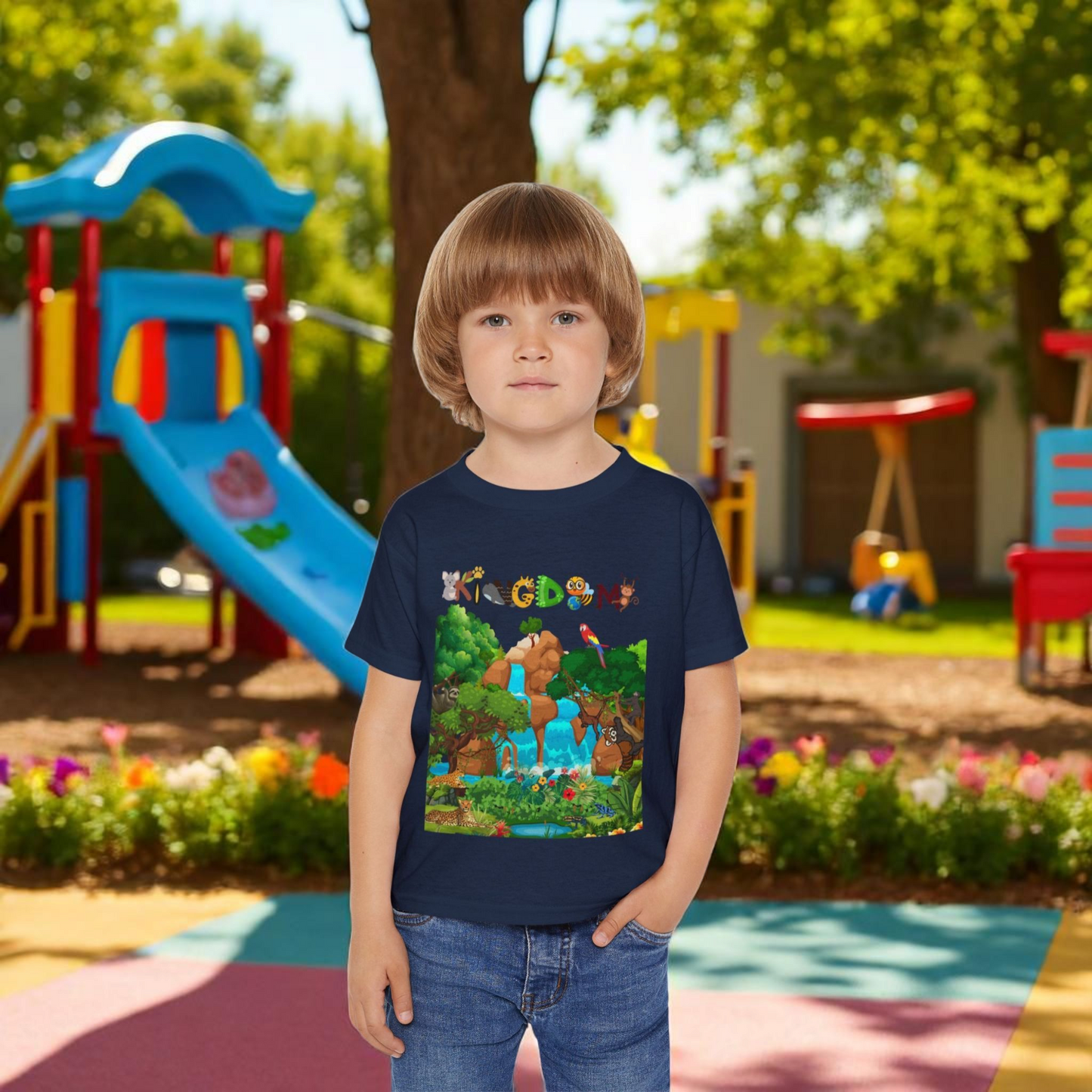 Toddler T-shirt, Jungle Animals Theme, Graphic Nature Tee, Kids Safari Shirt