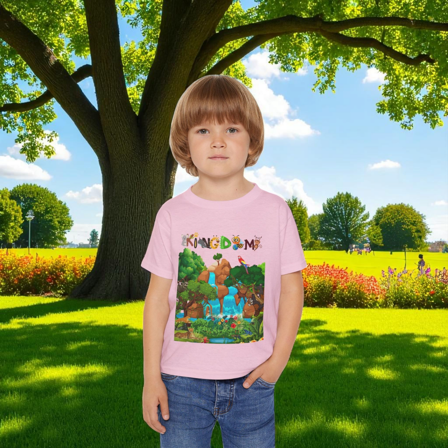 Toddler T-shirt, Jungle Animals Theme, Graphic Nature Tee, Kids Safari Shirt