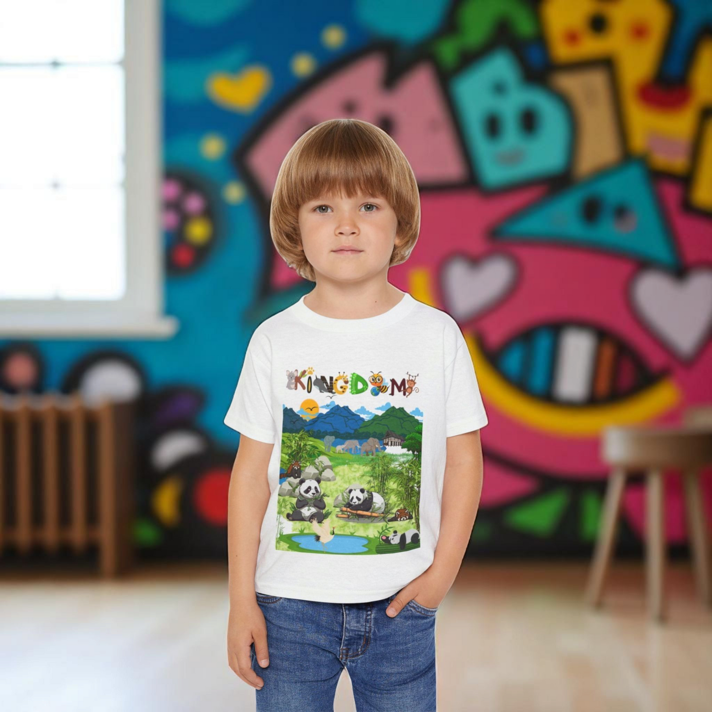 Wild Animals Graphic Toddler T-Shirt, Nature Theme Jungle Safari Shirt