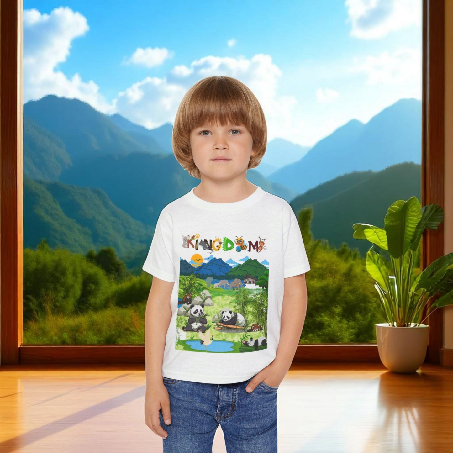 Wild Animals Graphic Toddler T-Shirt, Nature Theme Jungle Safari Shirt