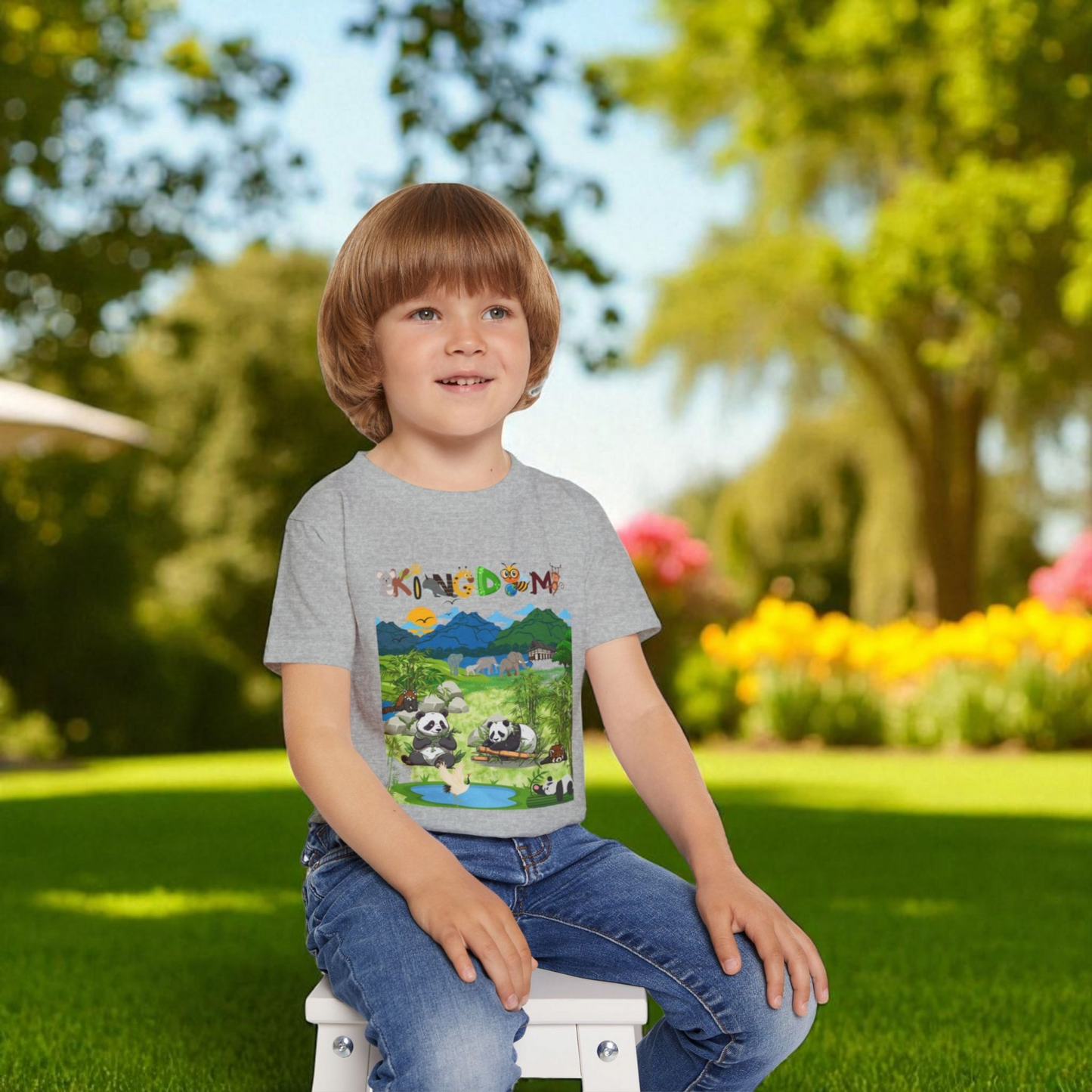 Wild Animals Graphic Toddler T-Shirt, Nature Theme Jungle Safari Shirt