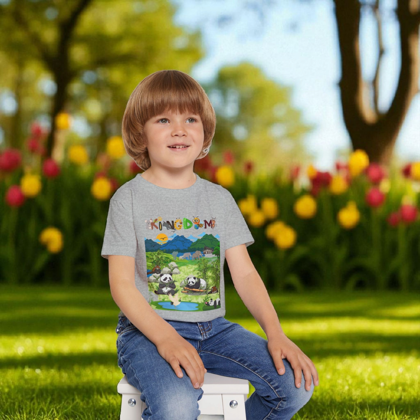 Wild Animals Graphic Toddler T-Shirt, Nature Theme Jungle Safari Shirt