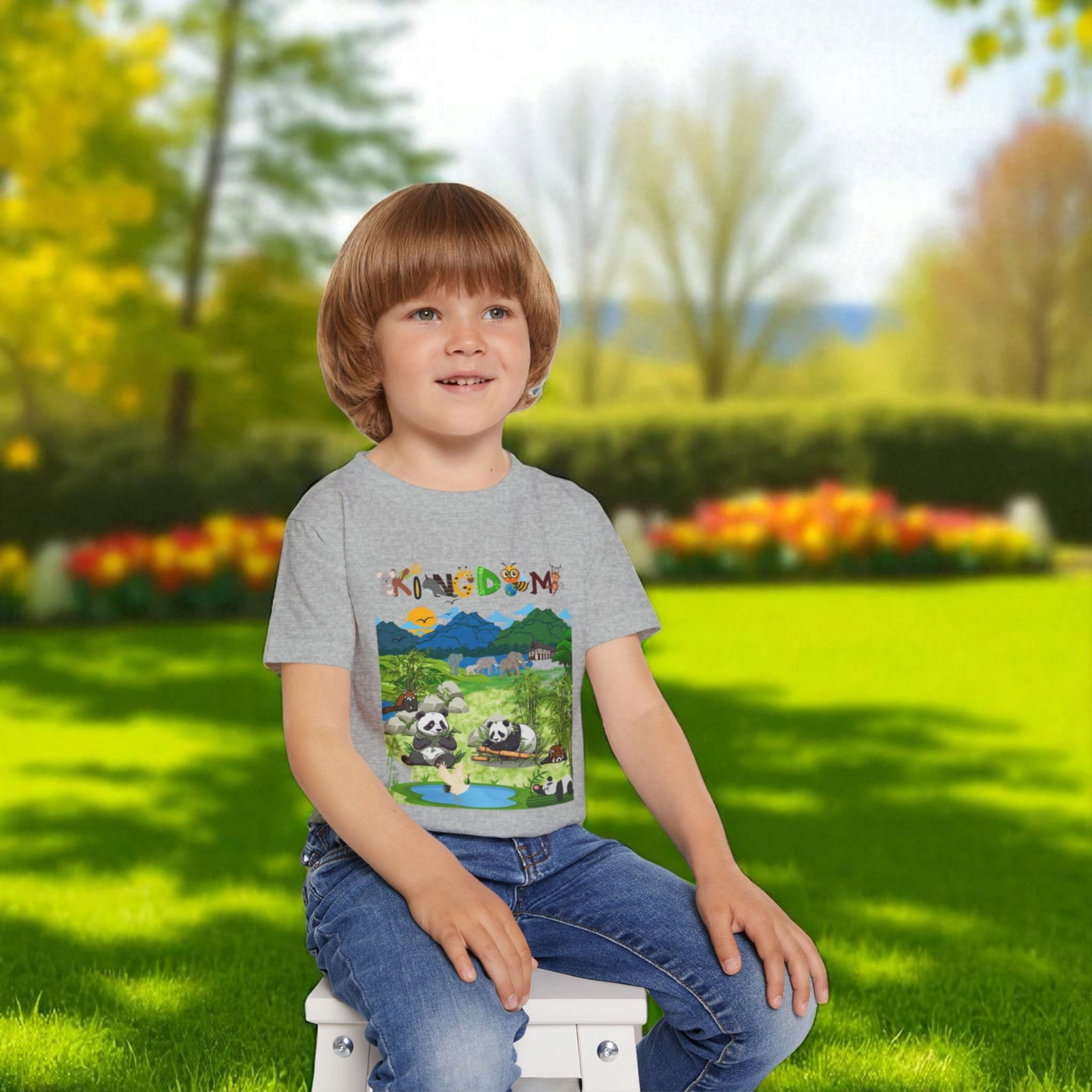 Wild Animals Graphic Toddler T-Shirt, Nature Theme Jungle Safari Shirt
