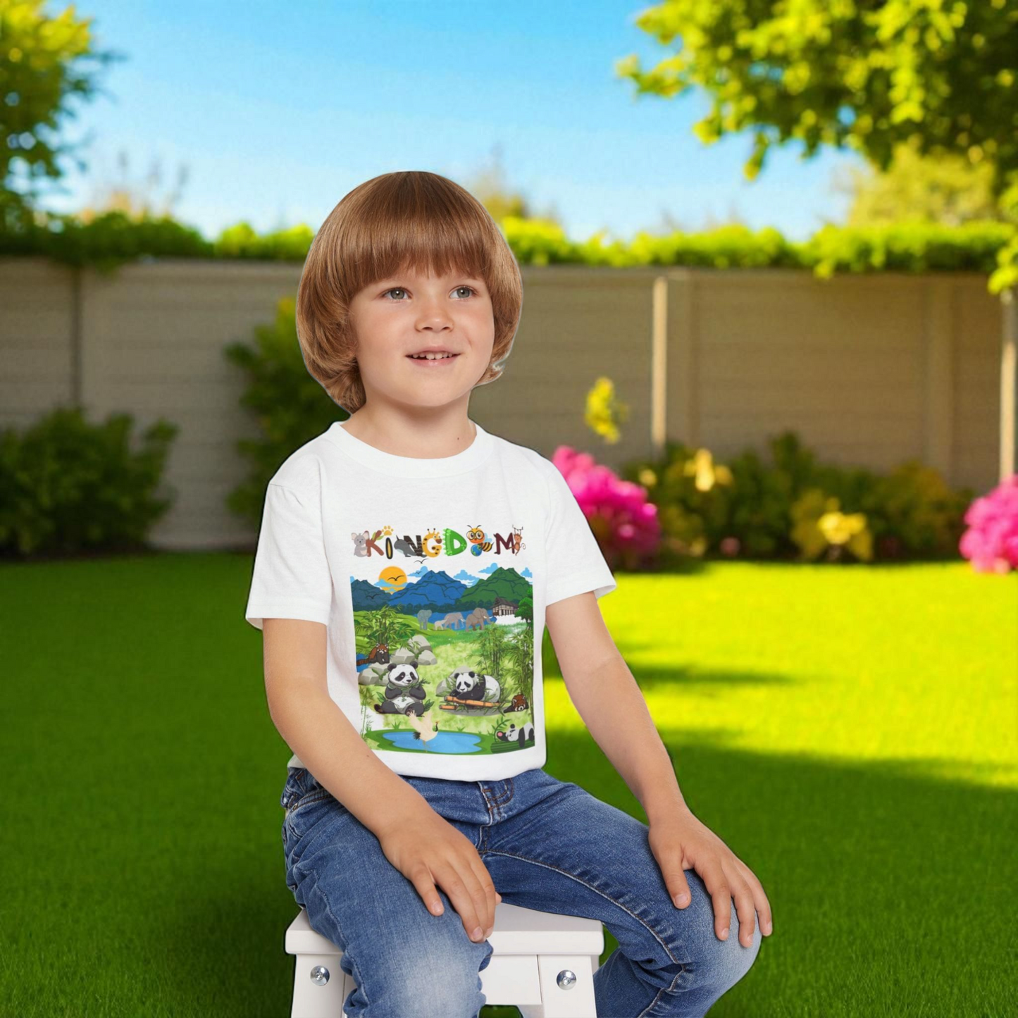 Wild Animals Graphic Toddler T-Shirt, Nature Theme Jungle Safari Shirt