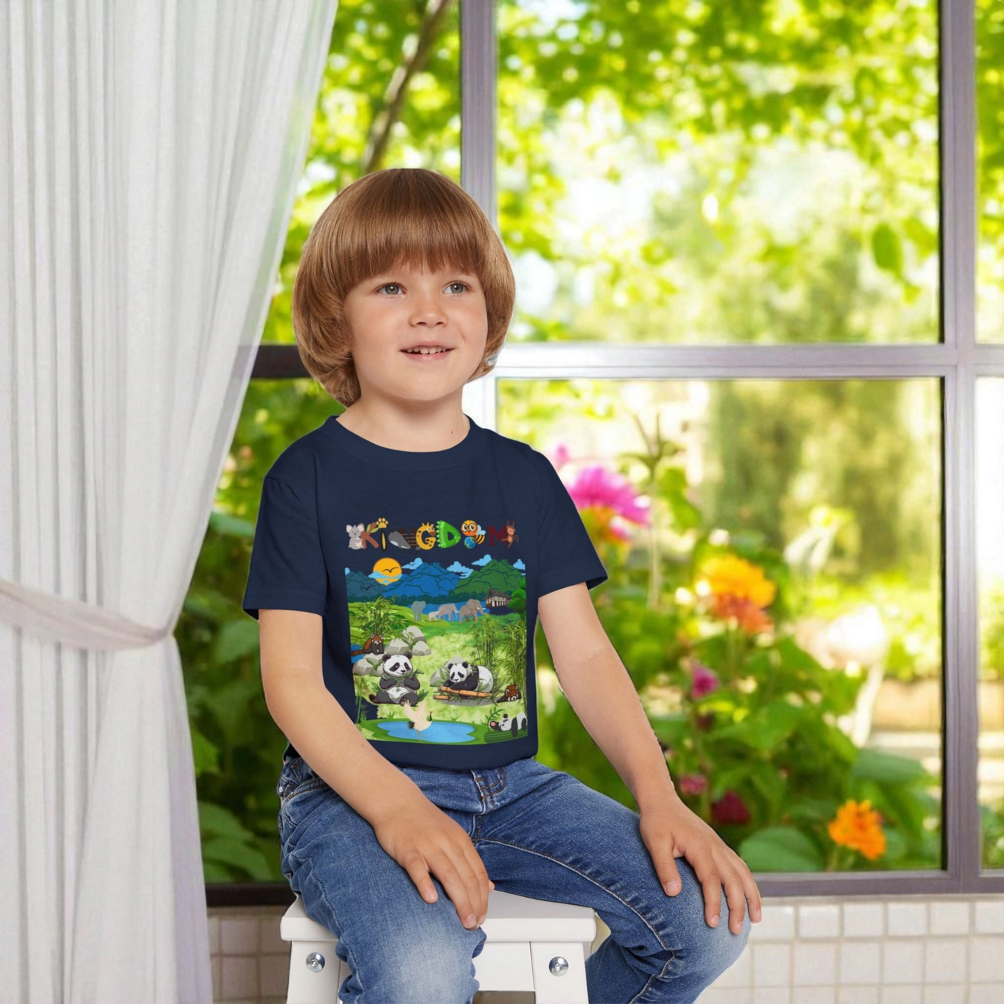 Wild Animals Graphic Toddler T-Shirt, Nature Theme Jungle Safari Shirt